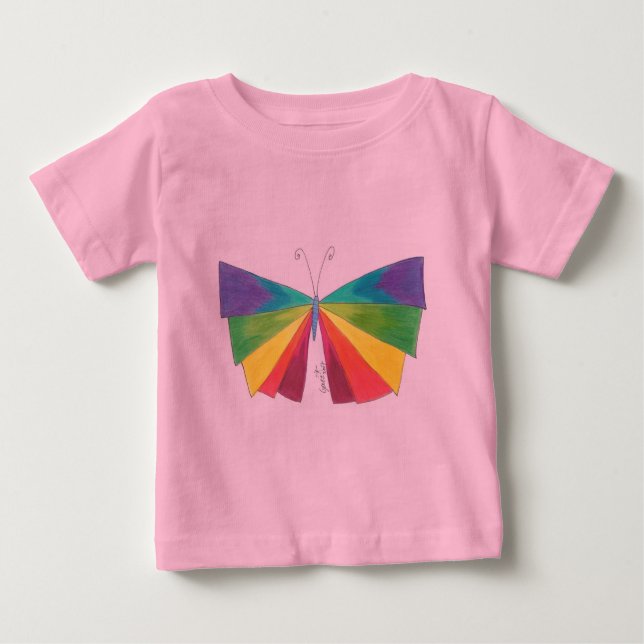 Butteryfly Regenbogen Baby T-shirt (Vorderseite)