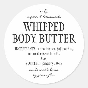 Butterzutaten in der Durchstechflasche Runder Aufkleber