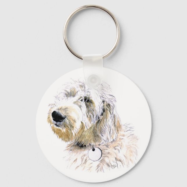 Buttet den Labradoodle-Schlüsselanhänger Schlüsselanhänger (Vorderseite)