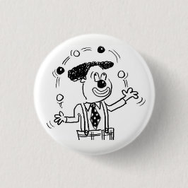 Button-Abzeichen mit Clown Juggler Juggler Button