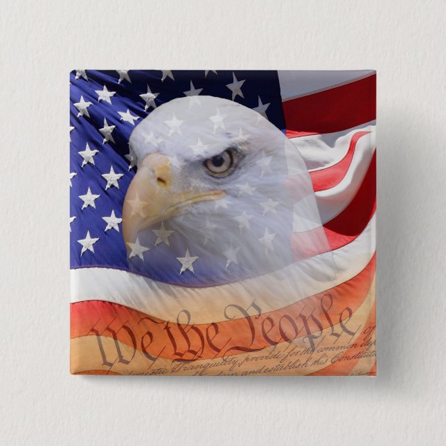 Button "American Flag Pride Spirit Eagle Button" (Vorderseite)