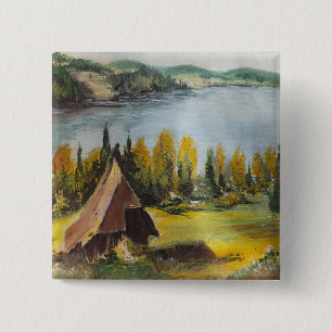 Button Ann Hayes Gemälde Chalet am See
