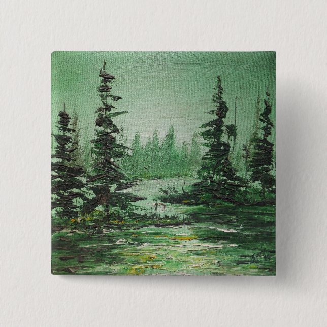 Button Ann Hayes Painting Green Forest (Vorderseite)
