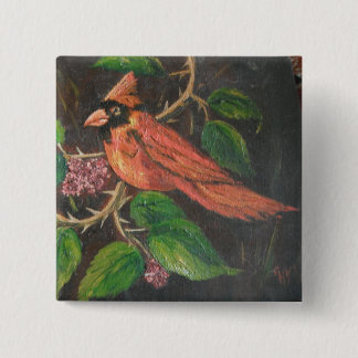 Button Ann Hayes Painting Kardinal