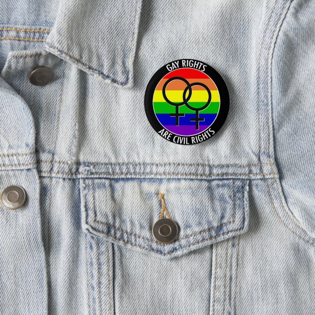 Button-Anstecker - Gay Rechte sind Bürgerrechte Button (Beispiel)