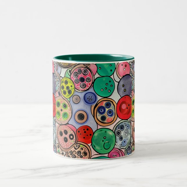 Button Art Zweifarbige Tasse (Mittel)