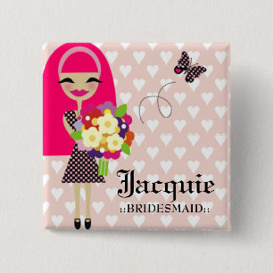 BUTTON-AUSTAUSCHBARES HAAR des MÄDCHEN-311-FLOWER Button