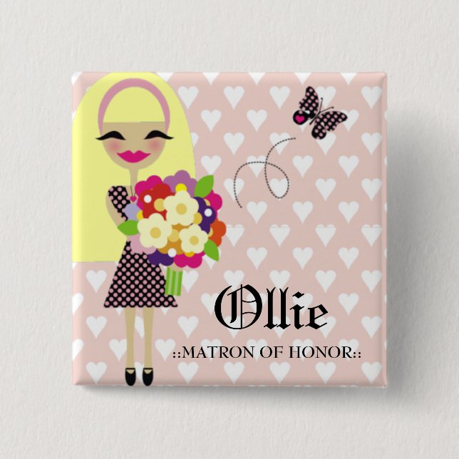 BUTTON-AUSTAUSCHBARES HAAR des PARTY-311-BRIDAL Button (Vorderseite)