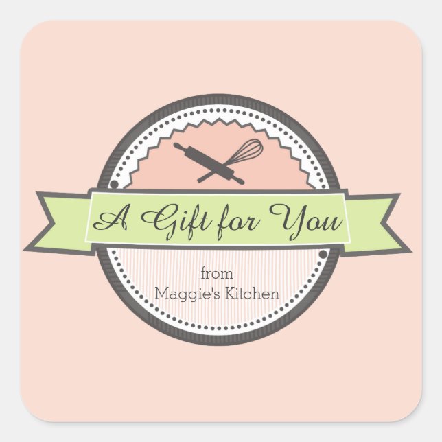 Button-Backen Quadratischer Aufkleber (Vorderseite)