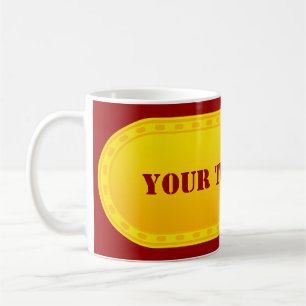 BUTTON BANNER gelber Farbverlauf + Ihr Text Tasse