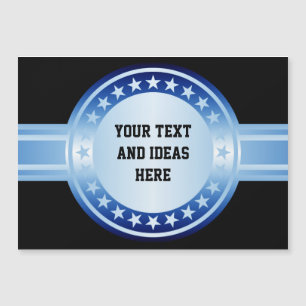Button / Banner - Sterne blau weiß + dein Hintergr Magnetkarte