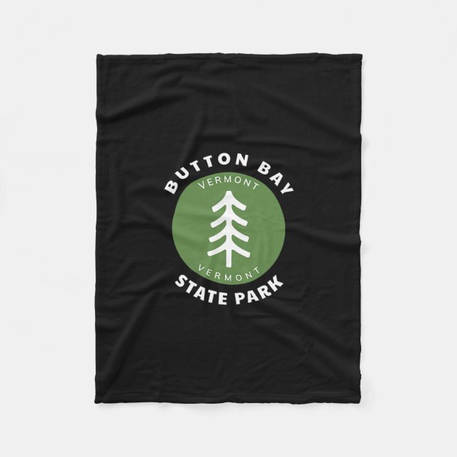 Button Bay State Park Vermont Vt Wald Baum Abzeich Fleecedecke (Vorderseite)