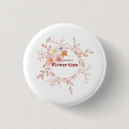 Button | Botanische Blume Zeit Pinback Button
