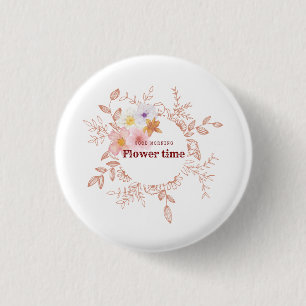 Button Botanische Blume Zeit Pinback Button