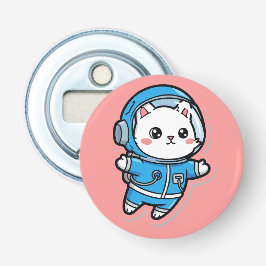 Button Bottle Opener Cute Astronaut Cat Kawaii Flaschenöffner