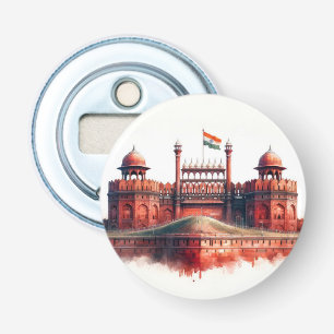 Button Bottle Opener New Red Fort Delhi Flaschenöffner