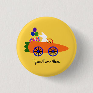 Button "Bunny Riding Carrot Car #2"