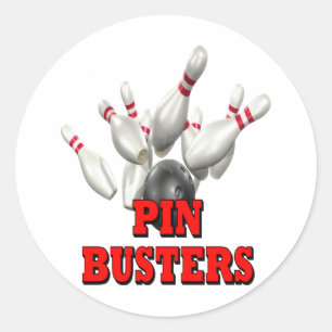 Button Busters Bowling Runder Aufkleber