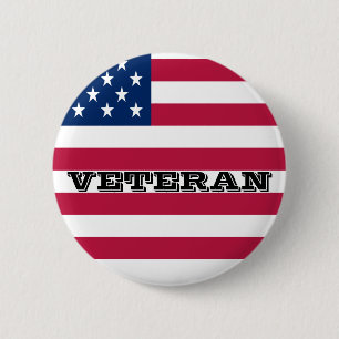 BUTTON-Button für die US-Flagge Patriotic Veteran Button