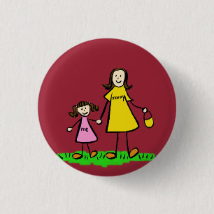 Button-Buttone für Mutter und Tochter-Familie Button