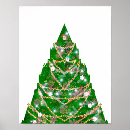 Button den Stern auf dem Baum Poster