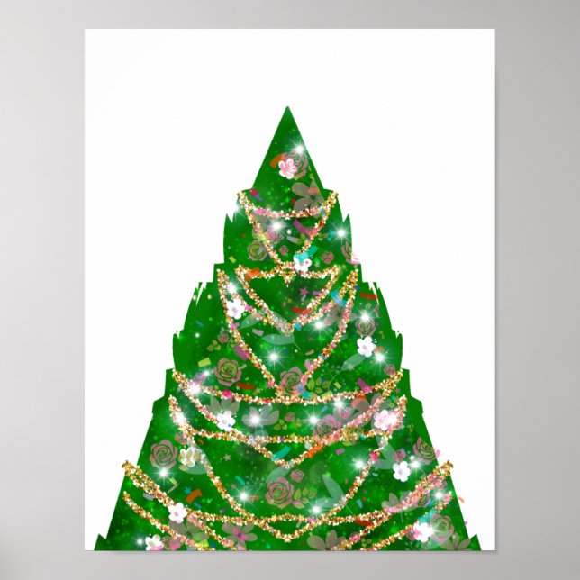 Button den Stern auf dem Baum Poster (Vorne)