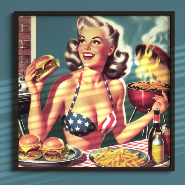 Button der amerikanischen GRILLEN Poster (Von Creator hochgeladen)