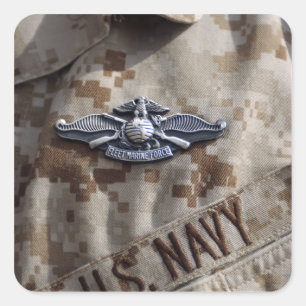 Button der Flotteneinsatzkommandos Quadratischer Aufkleber