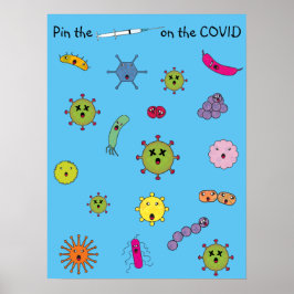 Button der Nadel auf der COVID Poster