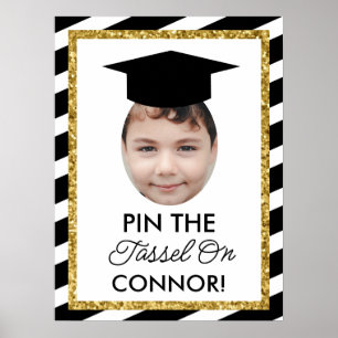 Button der Tassel auf dem Grad-Foto-Spiel Poster
