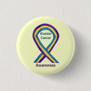 Button des Blase Cancer Stripes Awareness Ribbon B