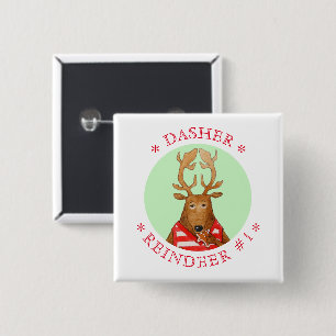 Button des DASHER-REINDEERKRATES
