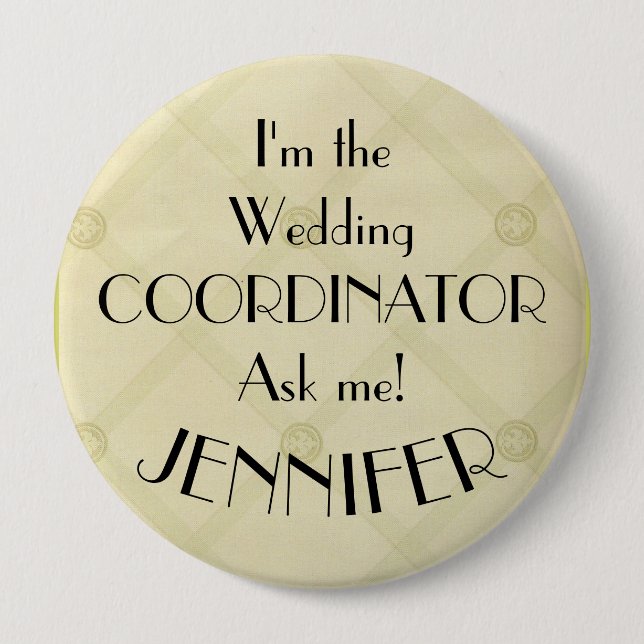 Button des Hochzeitkoordinators mit Name (Vorderseite)