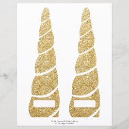 Button des Horns auf dem Einhorn Game Gold Glitzer