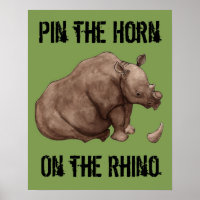 Button des Horns auf dem Rhino-Poster