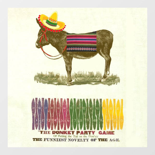 Button des Schwanzes auf dem Donkey Fensteraufkleber (Blatt)