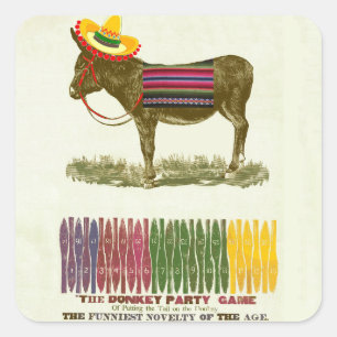 Button des Schwanzes auf dem Donkey Quadratischer Aufkleber