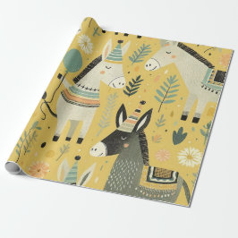Button des Schwanzes auf dem Donkey Wrapping Paper Geschenkpapier