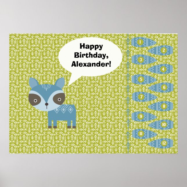 Button des Schwanzes auf dem Raccoon Party Game Poster (Vorne)