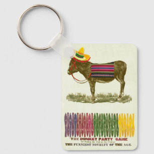 Button des Schwanzes auf der Donkey farbenfroh Vin Schlüsselanhänger