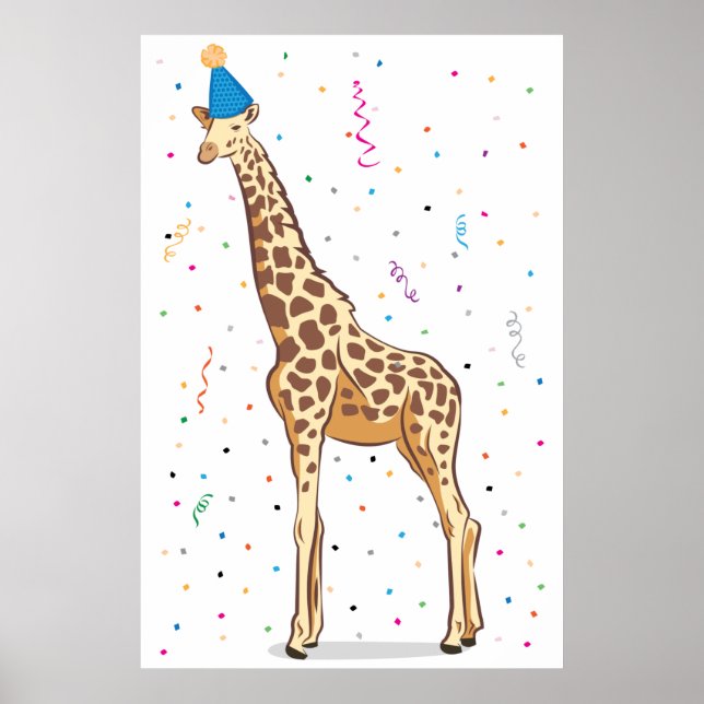Button des Schwanzes auf der Giraffe (24x36) Poster (Vorne)