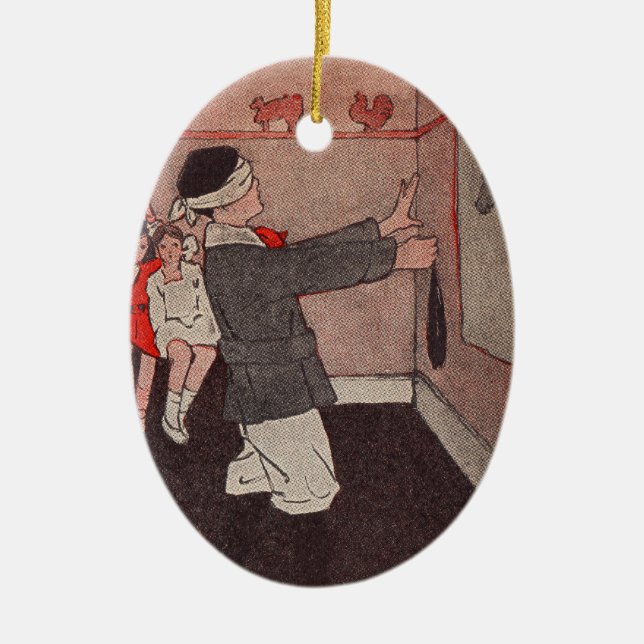 Button des Schwanzes Donkey Keramik Ornament (Vorne)