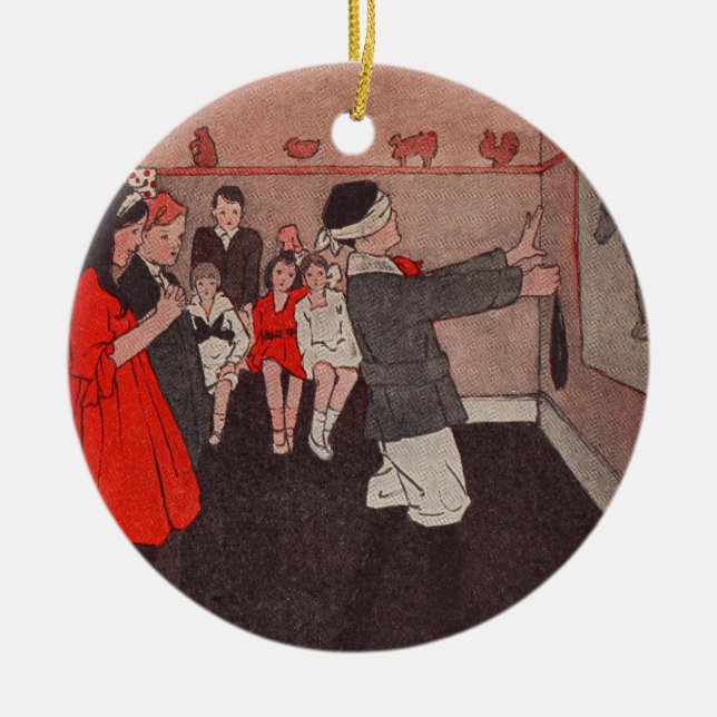 Button des Schwanzes Donkey Keramik Ornament (Vorne)