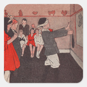 Button des Schwanzes Donkey Quadratischer Aufkleber