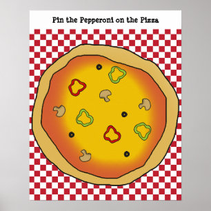Button die Pepperoni auf dem Pizza Game Poster