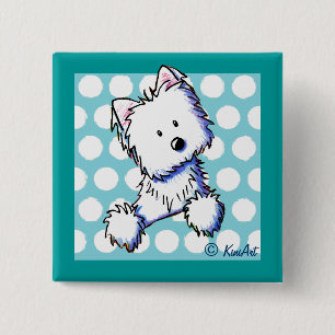 Button "Dotted Pocket Westie"