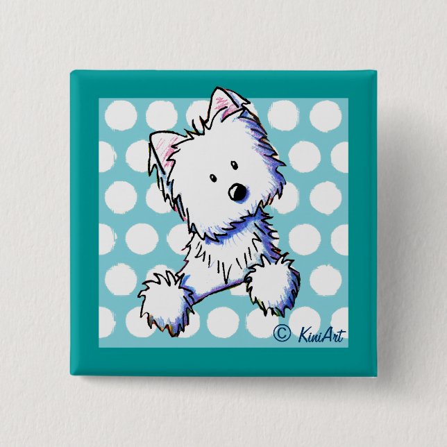 Button "Dotted Pocket Westie" (Vorderseite)