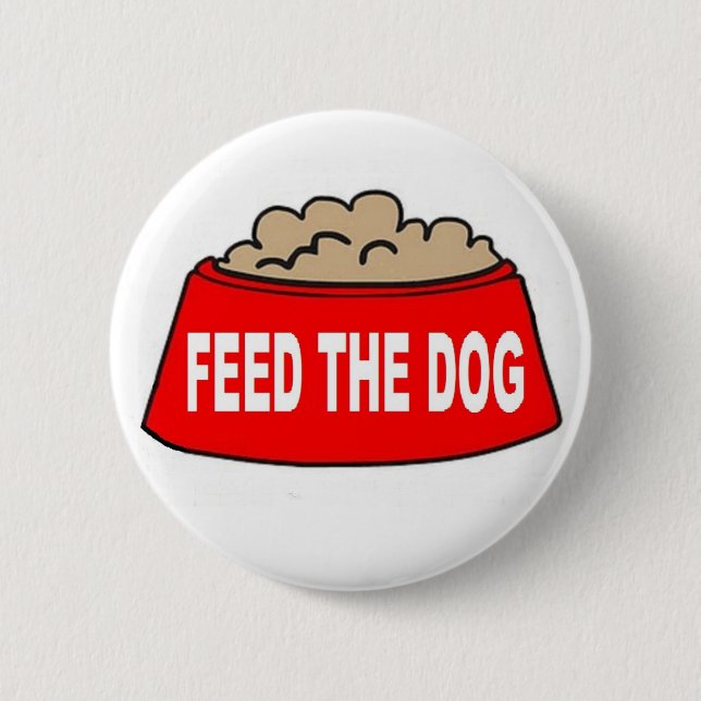 Button Food Bowl Red Fütterte den Hund (Vorderseite)