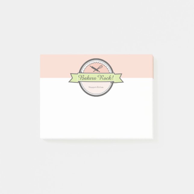 Button für Backwaren Post-it Klebezettel (Vorderseite)