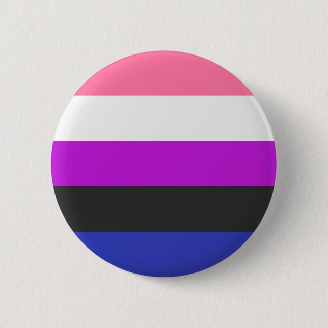 Button für das Quee Flag-Flag- von Genderfluid (Vorderseite)